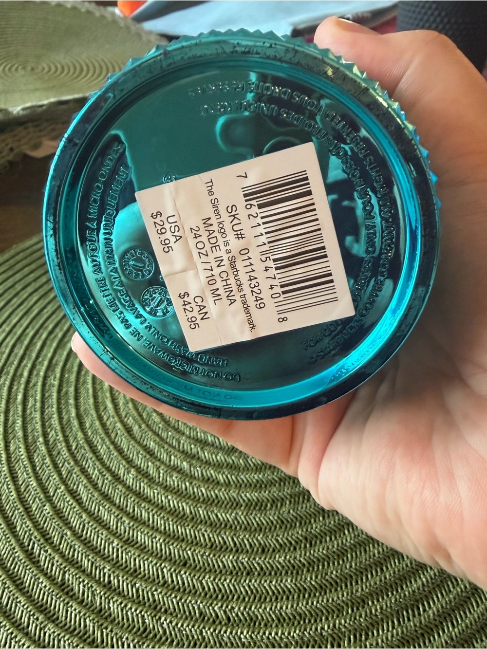 Starbucks Metallic Teal Cup with Studded Rim - Picture 3 of 5